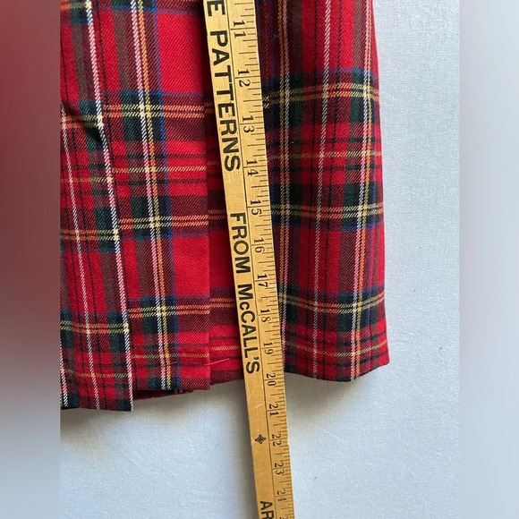 NWT Eland 100% wool red plaid Kilt  Skirt 28” waist - Picture 7 of 7